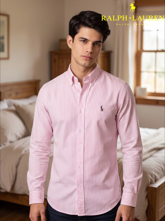 Camisa RL Hombre Manga Larga a Rayas