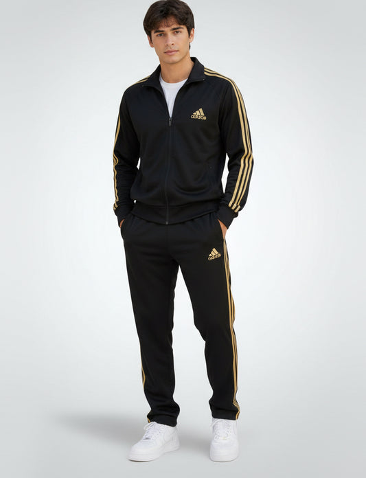 Conjunto Adidas Hombre Negro con Dorado