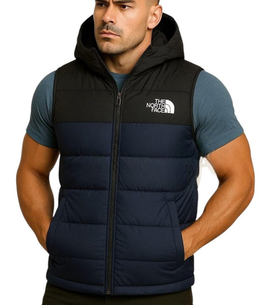 Chaleco COL Hombre con Capucha Negro con Azul