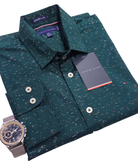 Camisa TH Hombre Manga Larga Negro